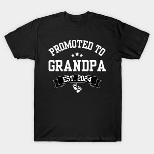 Promoted to Grandpa est. 2024 Grandparents Baby Announcement T-Shirt